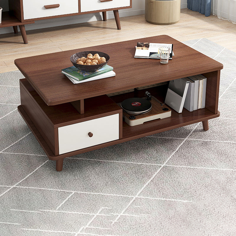 Artificial Wood Coffee or End Table Rectangular Coffee Table with Storage