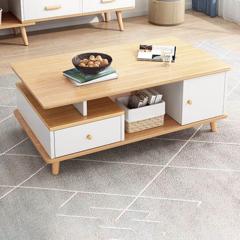 Artificial Wood Coffee or End Table Rectangular Coffee Table with Storage