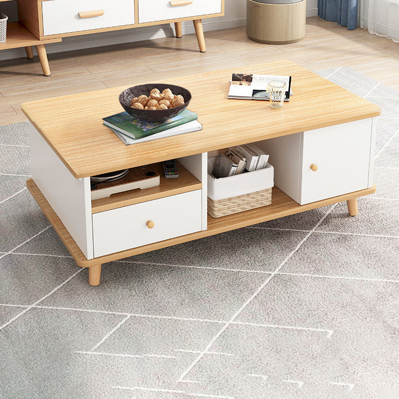 Artificial Wood Coffee or End Table Rectangular Coffee Table with Storage