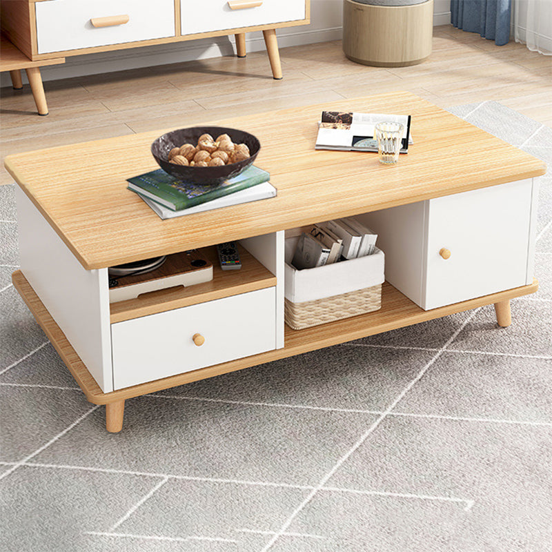 Artificial Wood Coffee or End Table Rectangular Coffee Table with Storage