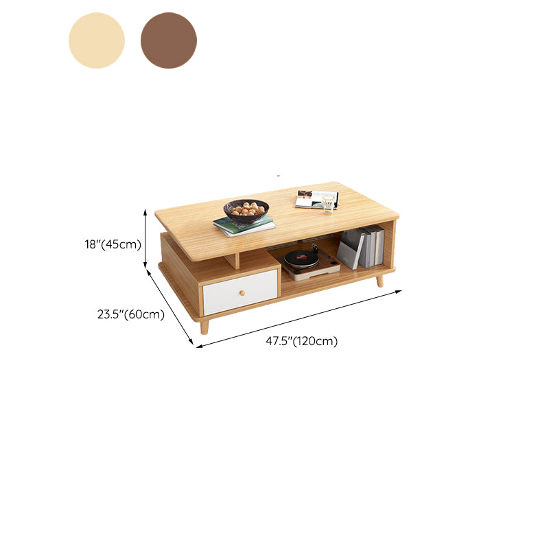 Artificial Wood Coffee or End Table Rectangular Coffee Table with Storage