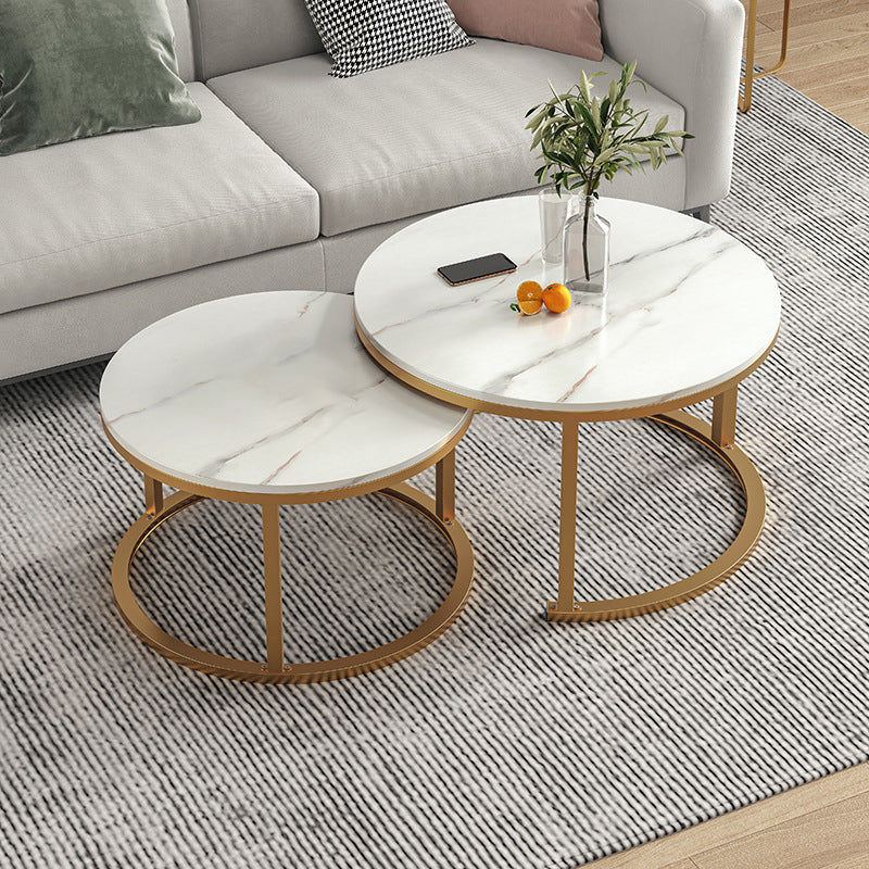 Round Coffee Or End Table Glam Drum Coffee Table in Black and White