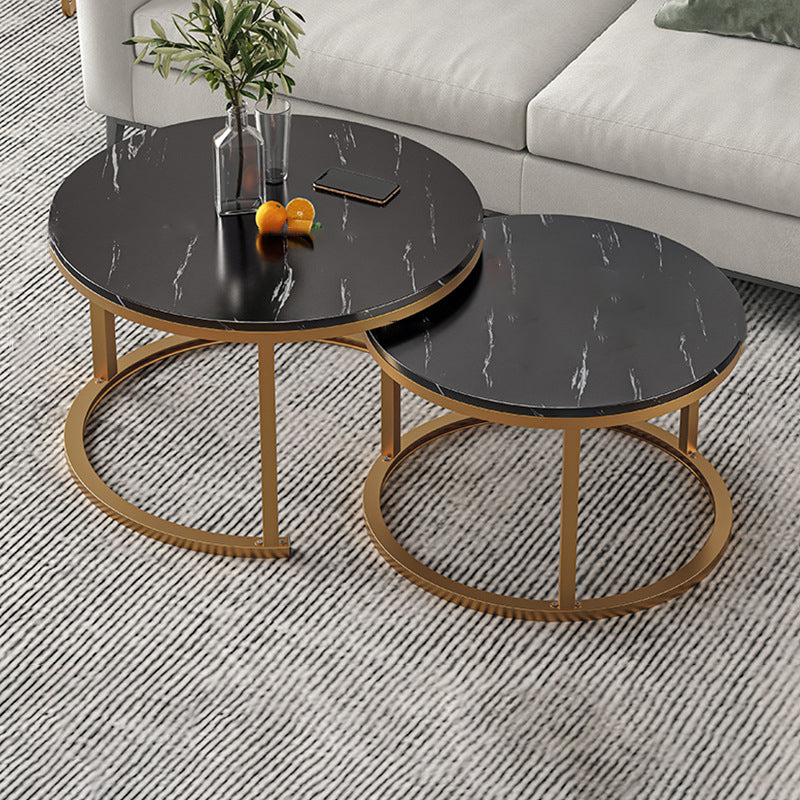 Round Coffee Or End Table Glam Drum Coffee Table in Black and White