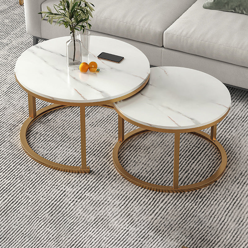 Round Coffee Or End Table Glam Drum Coffee Table in Black and White