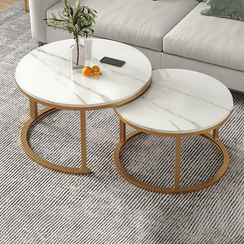 Round Coffee Or End Table Glam Drum Coffee Table in Black and White