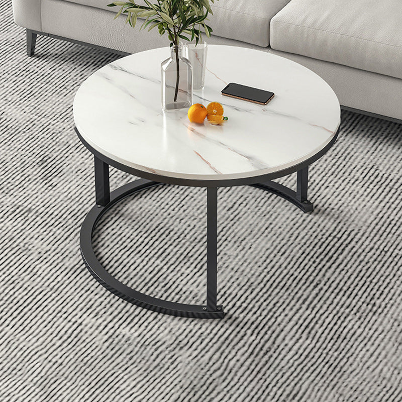 Round Coffee Or End Table Glam Drum Coffee Table in Black and White