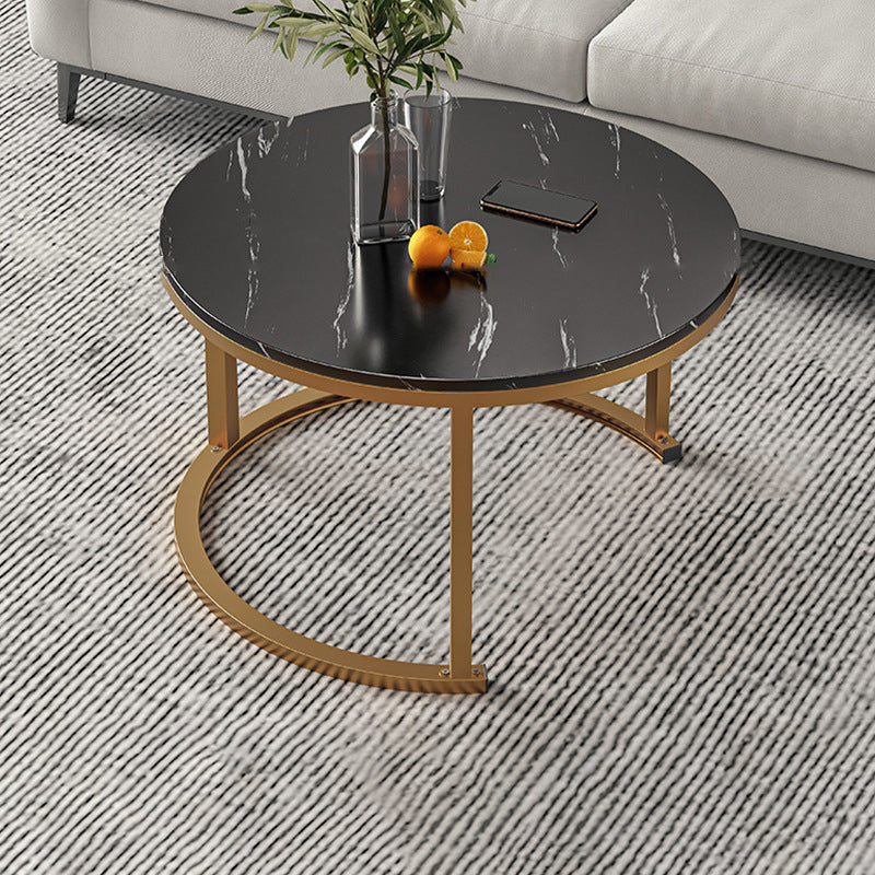Round Coffee Or End Table Glam Drum Coffee Table in Black and White