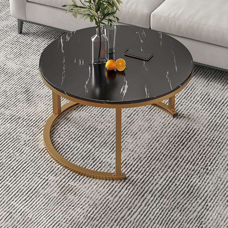 Round Coffee Or End Table Glam Drum Coffee Table in Black and White