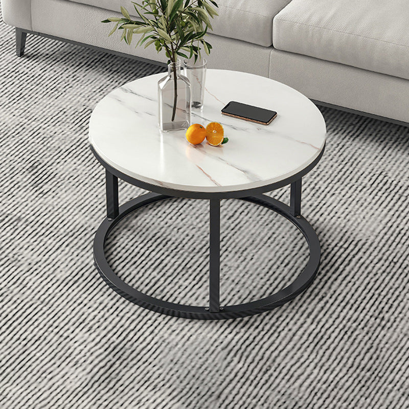 Round Coffee Or End Table Glam Drum Coffee Table in Black and White
