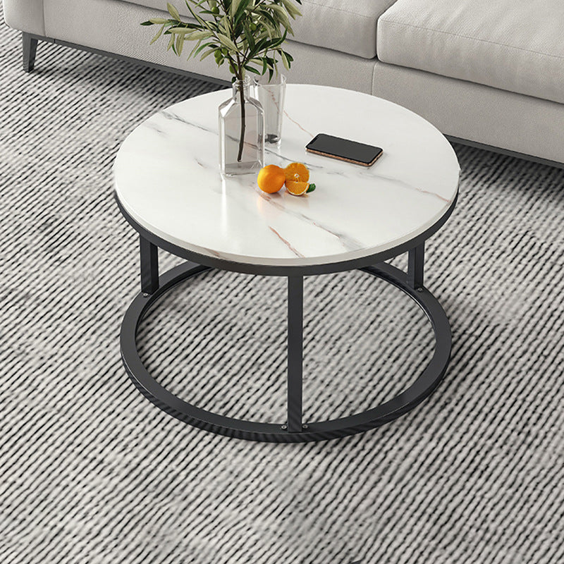 Round Coffee Or End Table Glam Drum Coffee Table in Black and White