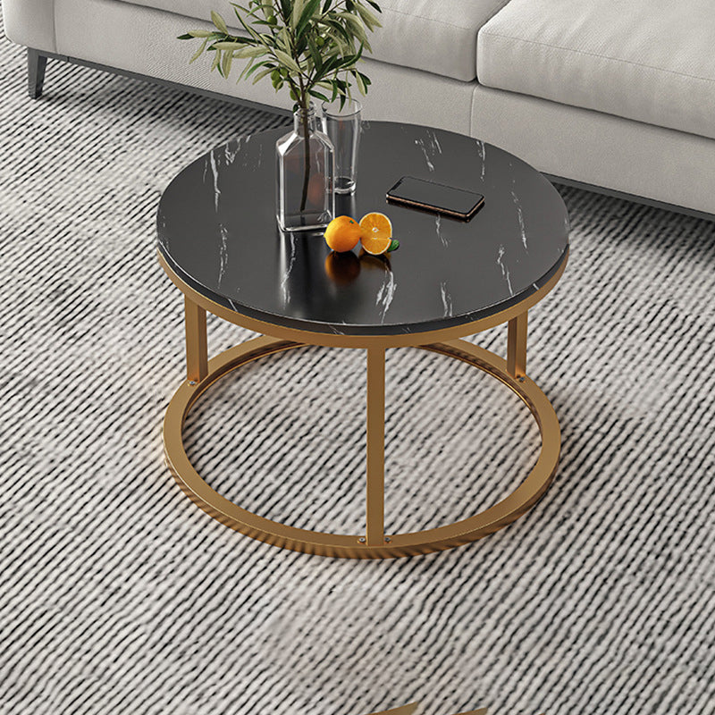 Round Coffee Or End Table Glam Drum Coffee Table in Black and White