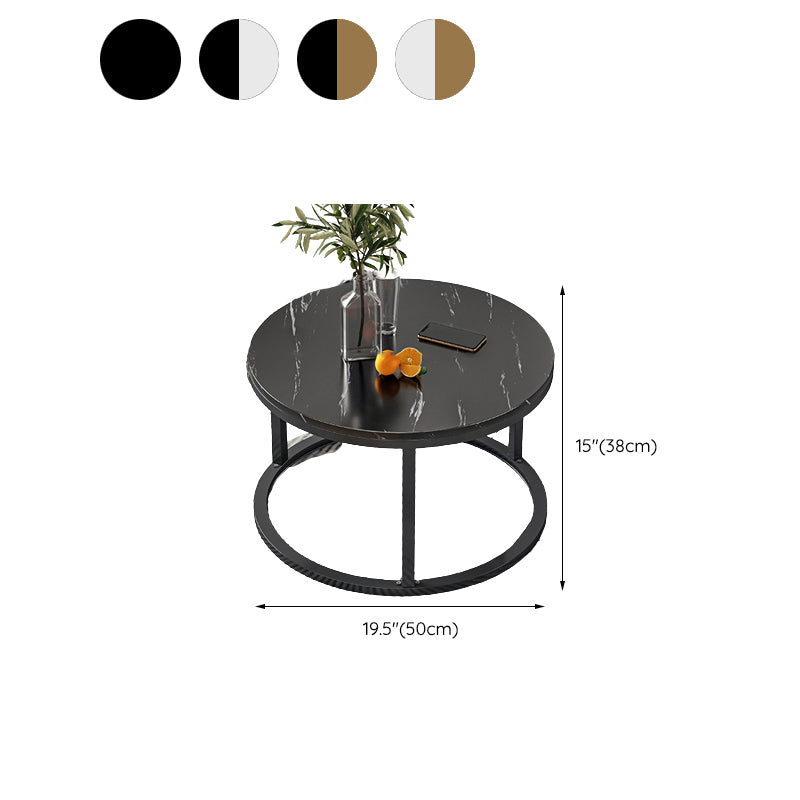 Round Coffee Or End Table Glam Drum Coffee Table in Black and White
