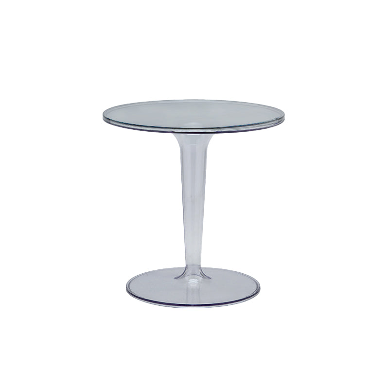 Plastic Round Side End Table 19.09" Wide Pedestal Sofa Side Accent Table