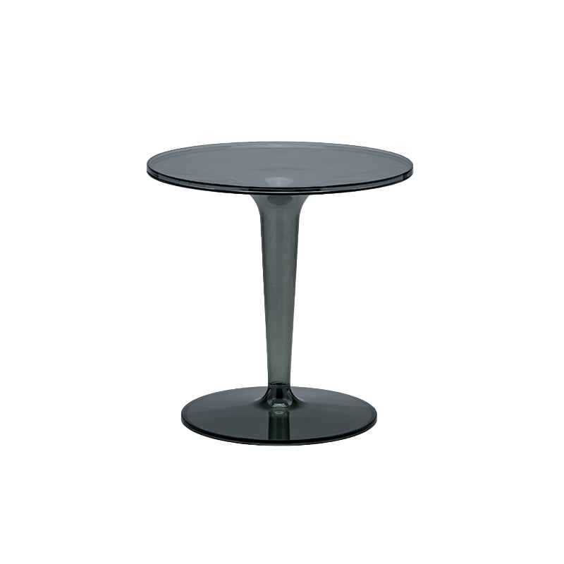 Plastic Round Side End Table 19.09" Wide Pedestal Sofa Side Accent Table