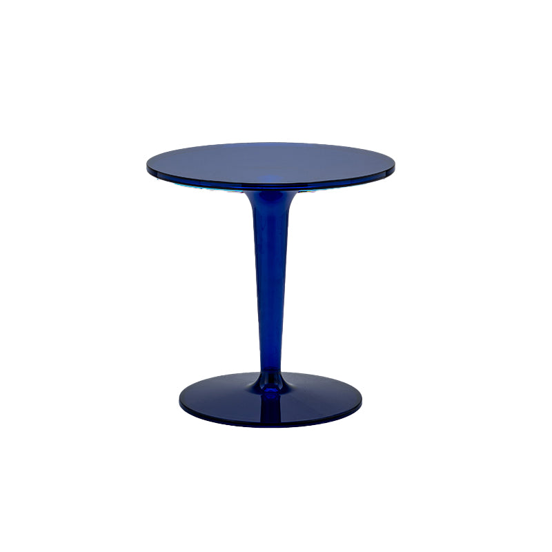 Plastic Round Side End Table 19.09" Wide Pedestal Sofa Side Accent Table