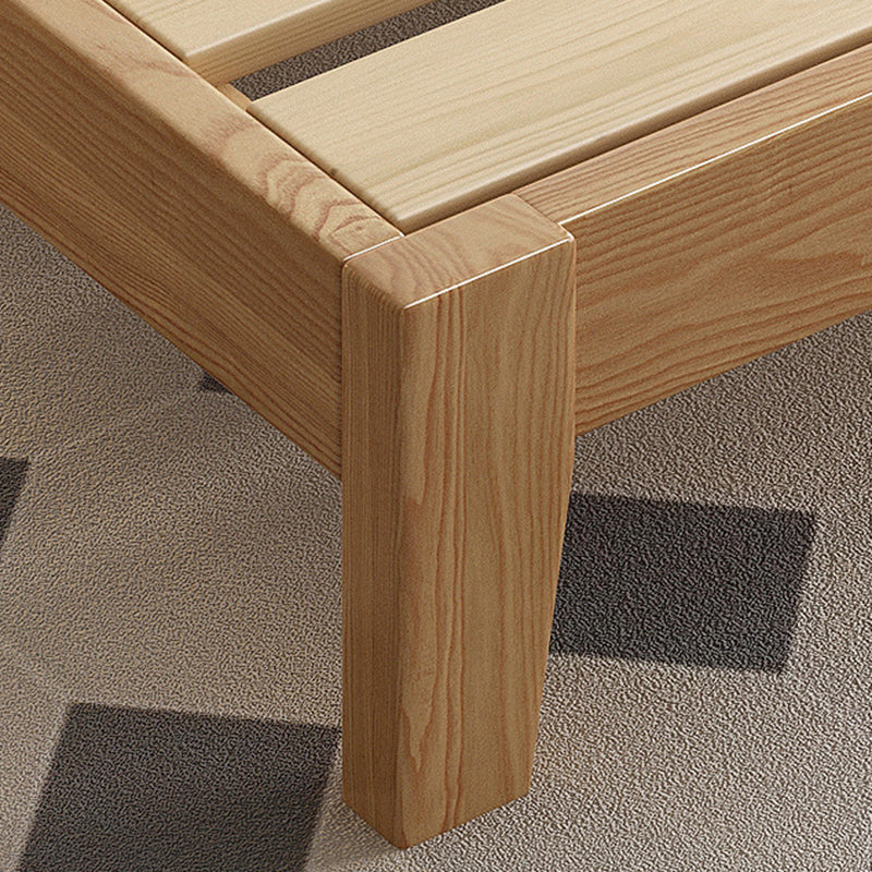 Scandinavian Ash Panel Bed Natural Upholstered Bed Frame with Mattress