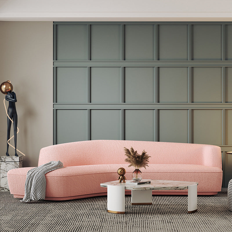 30" Wide Contemporary Sectional Sofa Fabric Curved Corner Sectional