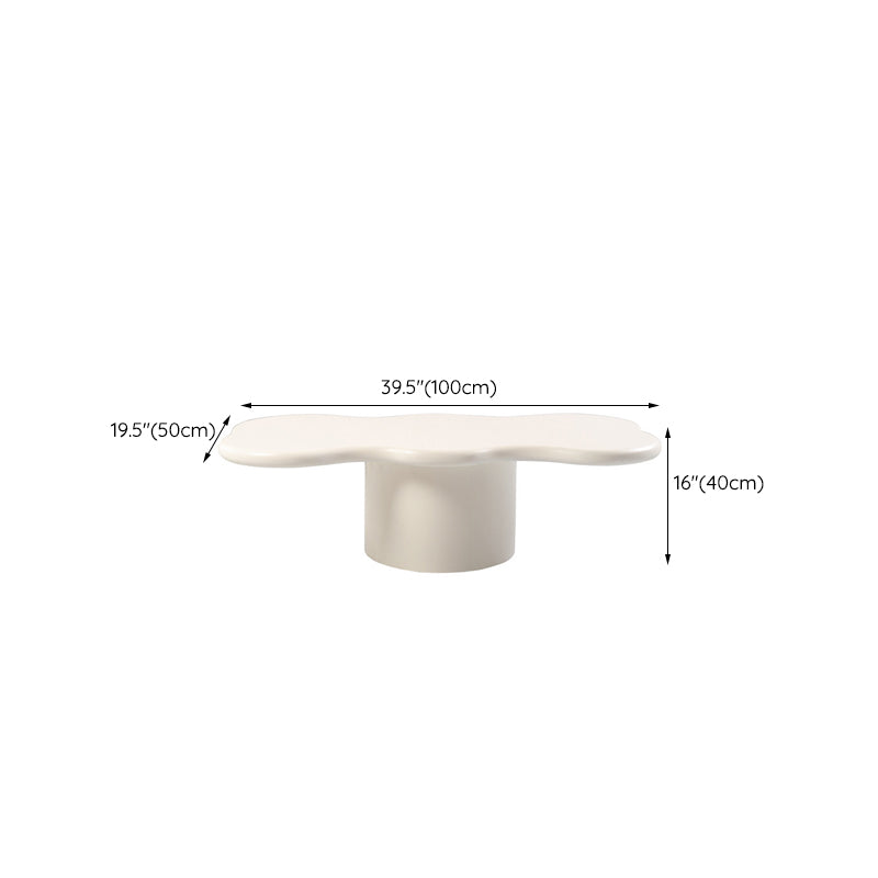 Scandinavian Free Form Coffee Table White Wooden Cocktail Table with 4 Legs
