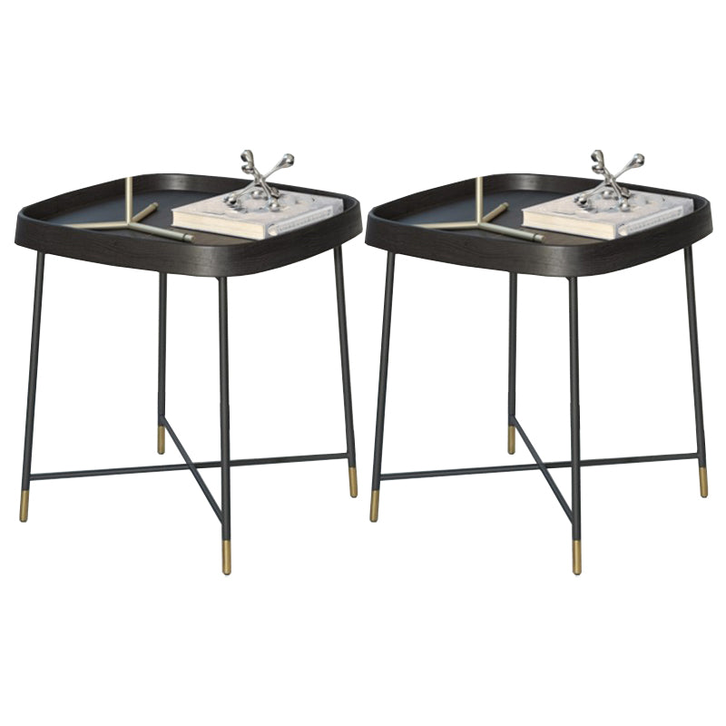 Modern Solid Wood End Table Cross Legs Corner Table for Living Room