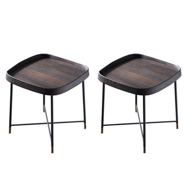Modern Solid Wood End Table Cross Legs Corner Table for Living Room