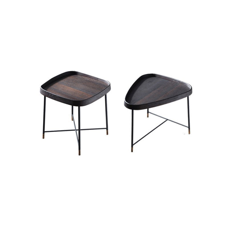 Modern Solid Wood End Table Cross Legs Corner Table for Living Room
