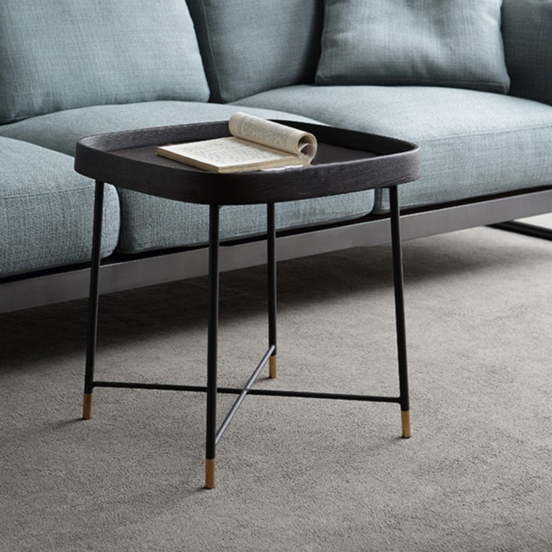 Modern Solid Wood End Table Cross Legs Corner Table for Living Room