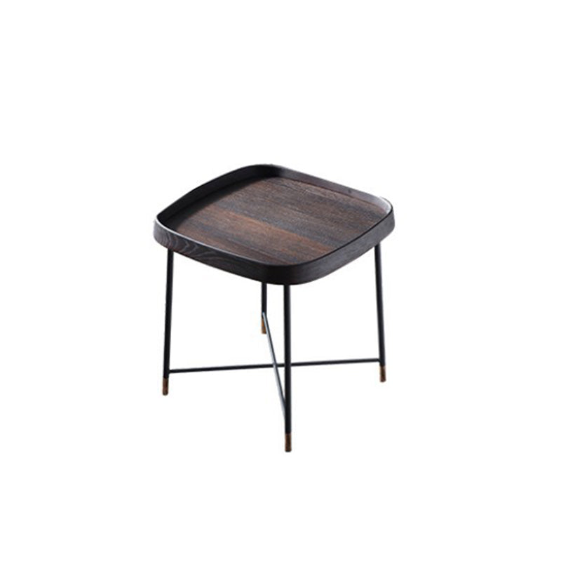 Modern Solid Wood End Table Cross Legs Corner Table for Living Room