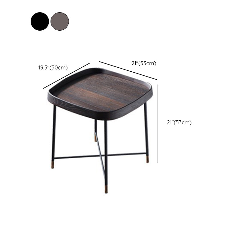 Modern Solid Wood End Table Cross Legs Corner Table for Living Room