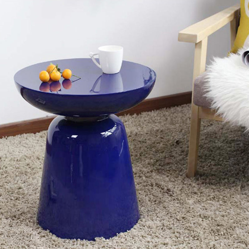 Mid-Century Metal Round End Table Pedestal Sofa Corner Table