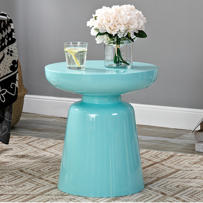 Mid-Century Metal Round End Table Pedestal Sofa Corner Table