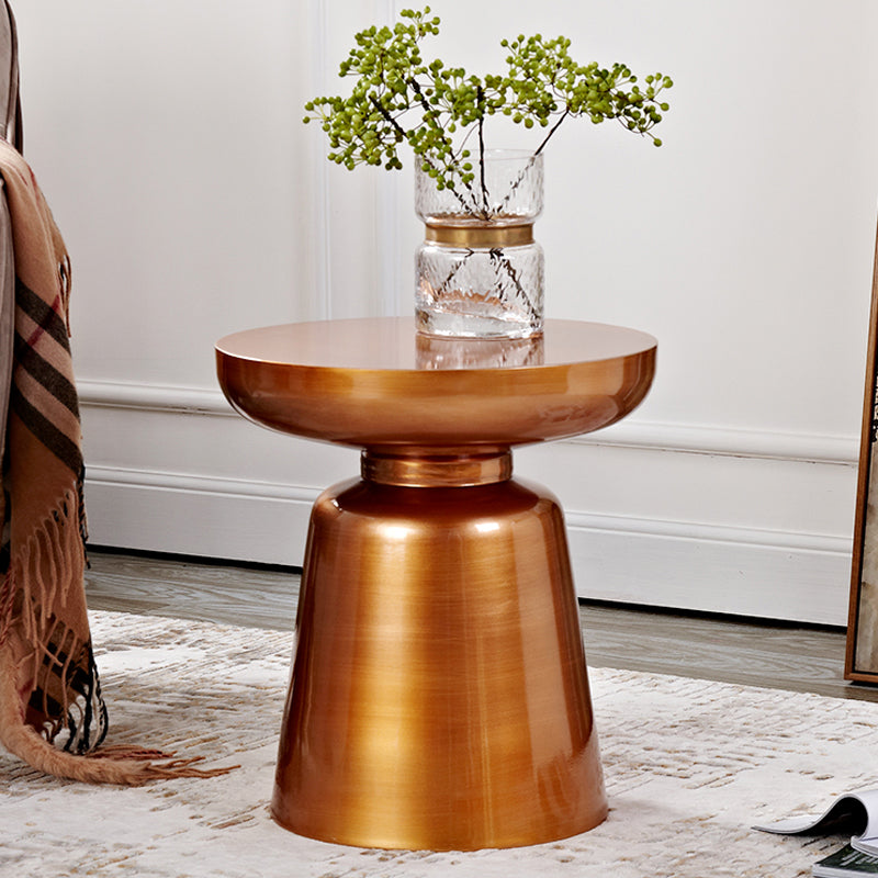 Mid-Century Metal Round End Table Pedestal Sofa Corner Table