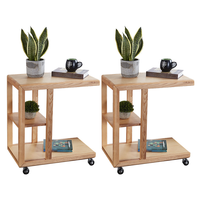 Modern Solid Wood End Table Rectangular Corner Table for Living Room