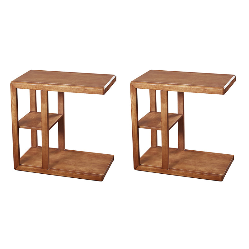 Modern Solid Wood End Table Rectangular Corner Table for Living Room