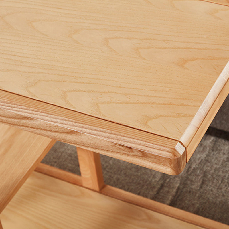 Modern Solid Wood End Table Rectangular Corner Table for Living Room