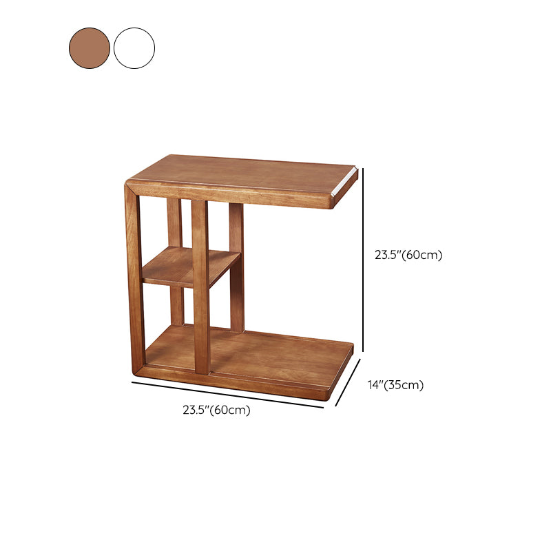 Modern Solid Wood End Table Rectangular Corner Table for Living Room
