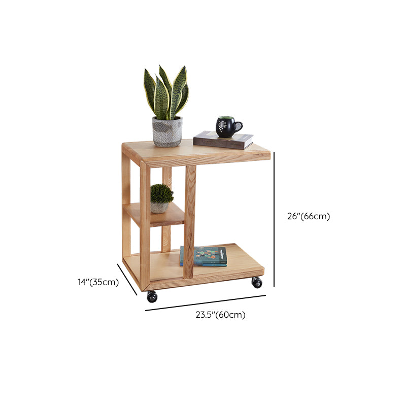 Modern Solid Wood End Table Rectangular Corner Table for Living Room