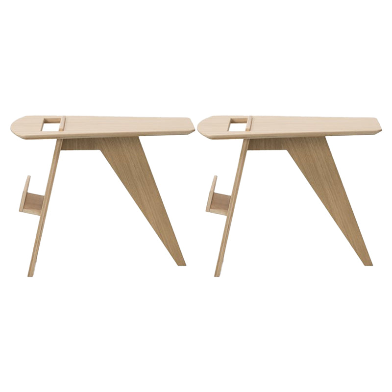 Solid Wood Abstract Side Table Natural/Black 22.44 inch Wide End Table