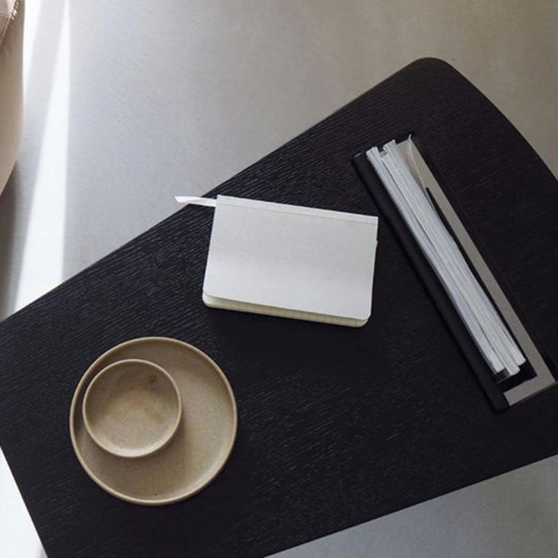 Solid Wood Abstract Side Table Natural/Black 22.44 inch Wide End Table