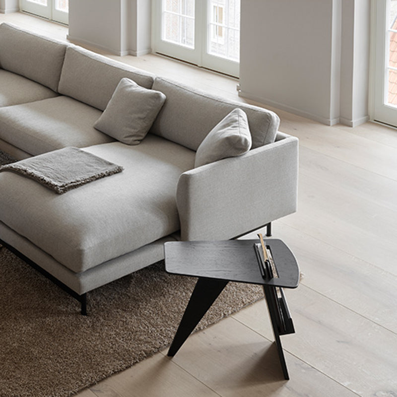 Solid Wood Abstract Side Table Natural/Black 22.44 inch Wide End Table