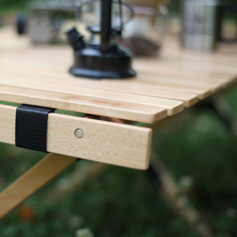 Solid Wood Camping Table Industrial Brown Rectangle Foldable Table