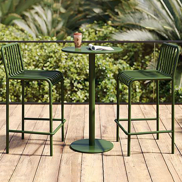 Modern Outdoor Bar Height Set 1/2/3/4 Pcs Metal Matte Finish Bar Set