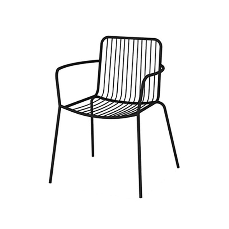 Modern Metallic Finish Dining Table Set 1/3/5 Pcs Metal Dining Set