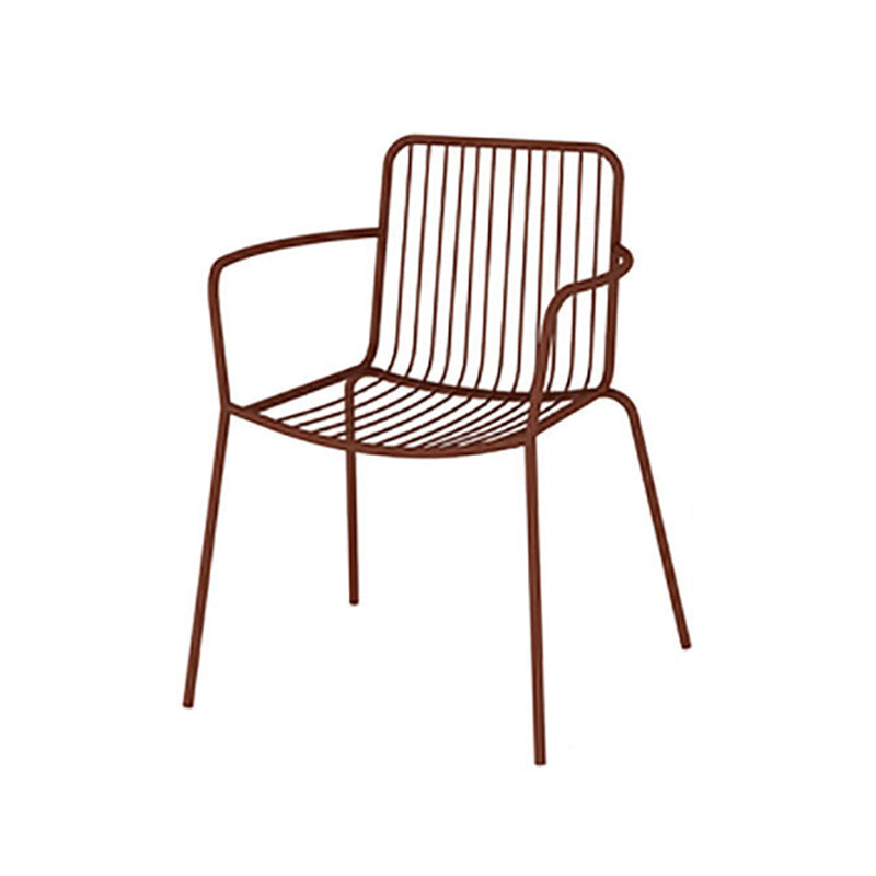 Modern Metallic Finish Dining Table Set 1/3/5 Pcs Metal Dining Set