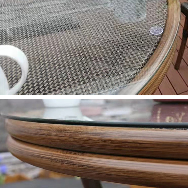 1/4/5 Pcs Rattan Dining Set Glass Top Modern Dining Table Set