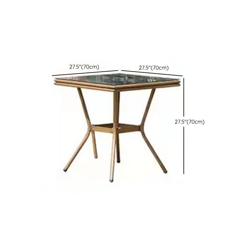 1/4/5 Pcs Rattan Dining Set Glass Top Modern Dining Table Set