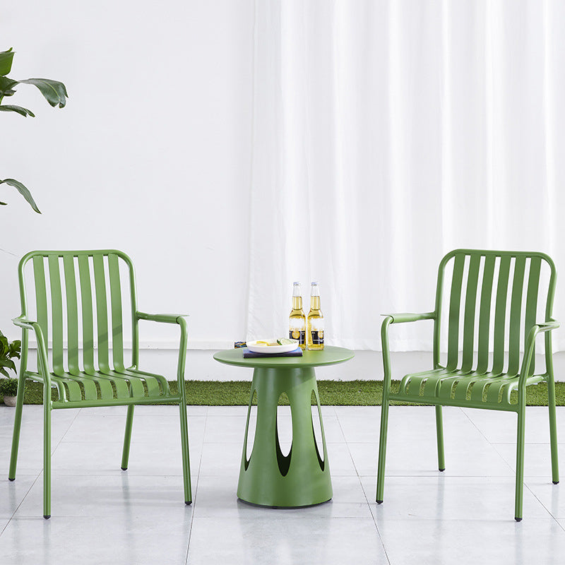 Green Contemporary Bistro Table Set 1/2/3/5 Pcs Metal Bistro Set for Small Places