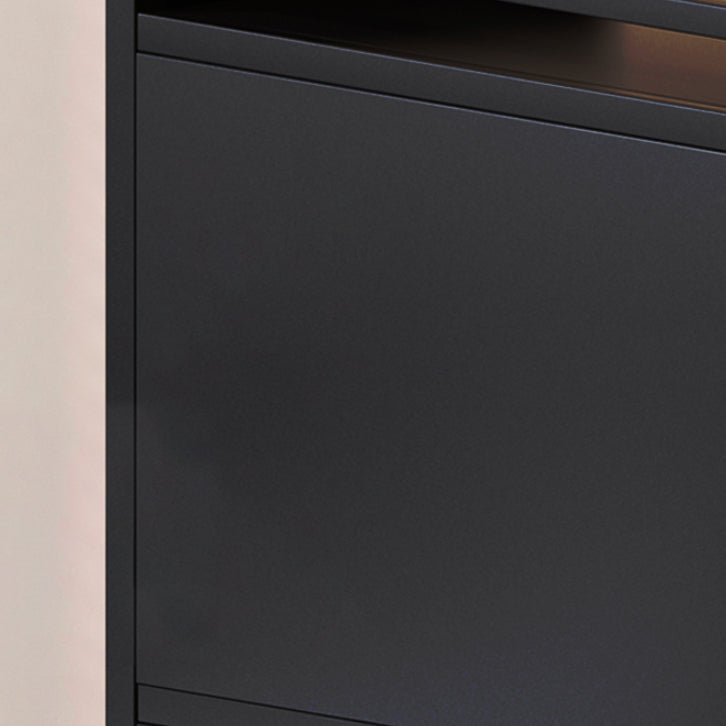 Closed Back Steel Bookcase Standard Glam Bookshelf with Doors