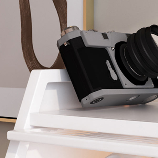 Closed Back Steel Bookcase Standard Glam Bookshelf with Doors