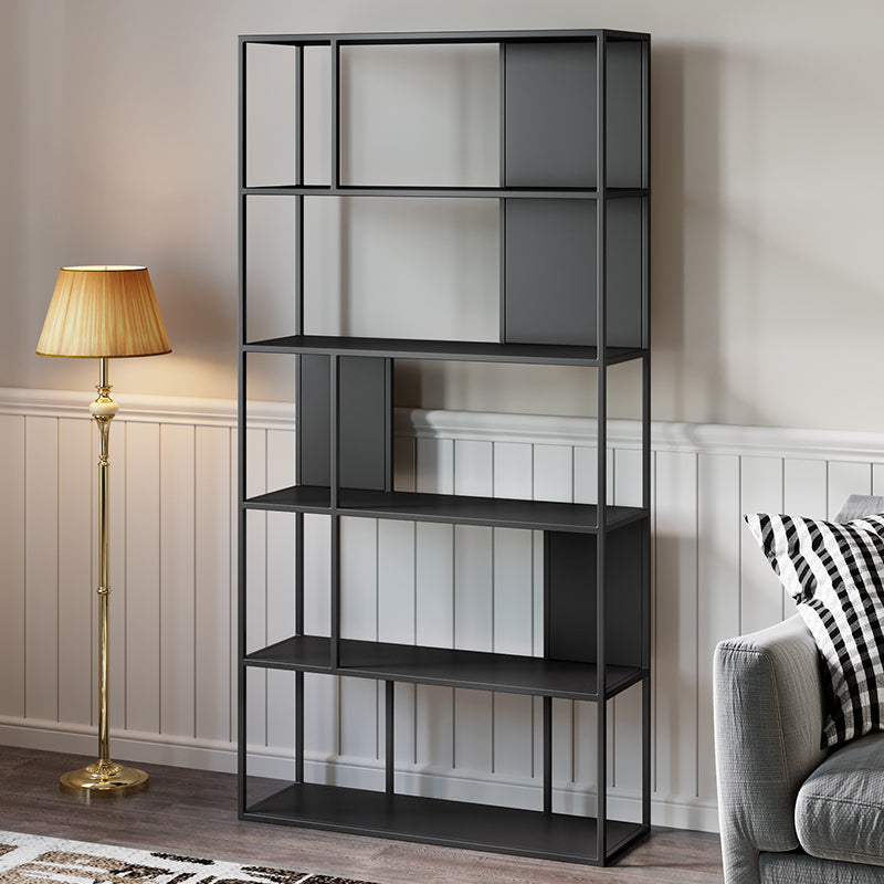 Metal Shelves Included Bookshelf Etagere Open Back Modern Bookcase