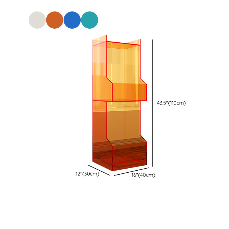 Acrylic Closed Back Bookshelf Standard Scandinavian Bookcase with Shelves
